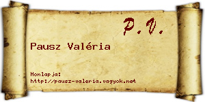 Pausz Valéria névjegykártya